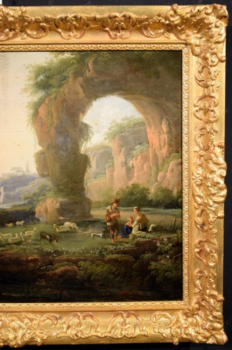 XVIIIe siècle - Paysage de la campagne romaine - école flamande italienne du XVIIIe siècle